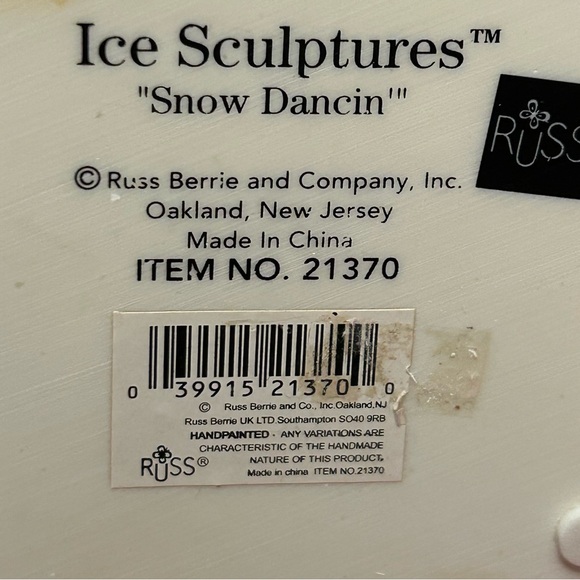 Russ Snowman Couple Figurine - Cream and Tan Approx. 7” - Picture 11 of 11